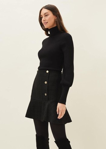 Phase Eight Ren Tweed Skirts Black USA | 1842936-XW